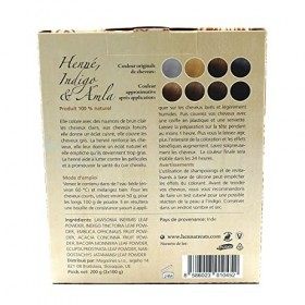 Henné, Indigo & Amla - Brune claire - Coloration naturelle & Soin capillaire - En poudre - 200g