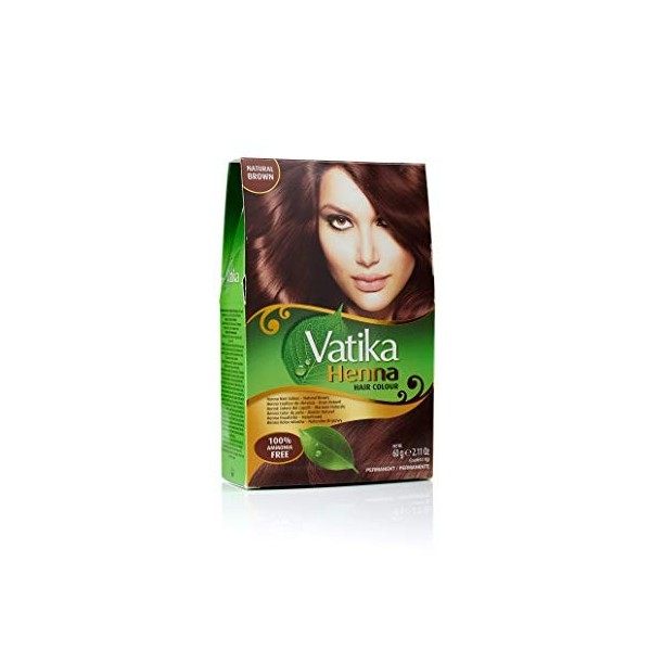 Vatika naturals Lot de 6 colorations pour cheveux au henné Marron naturel