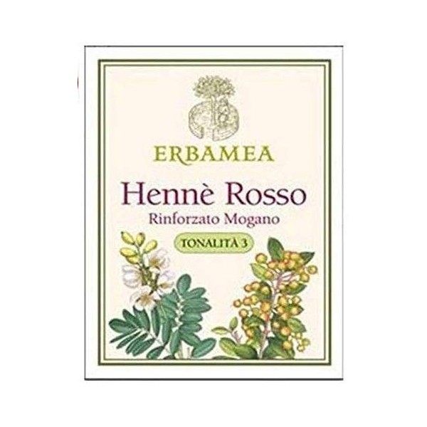 Erbamea - Henné rouge renforcé - ton acajou - 3 100 g