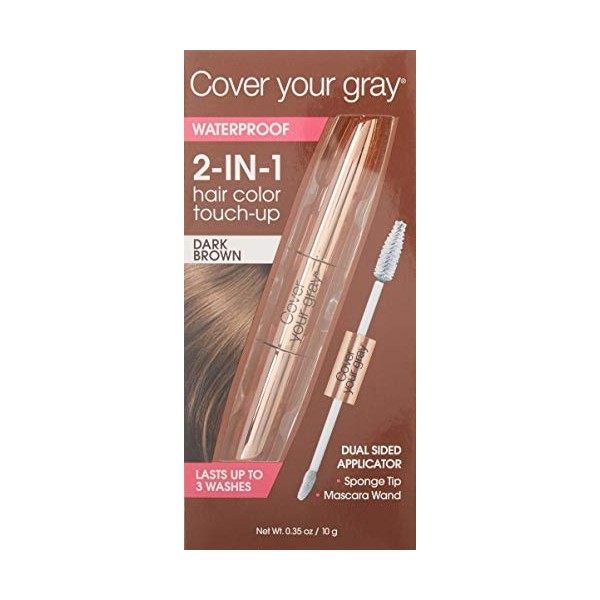 Cover Your Grey - Retouches de coloration pour cheveux 2-en-1 waterproof, tube or rose - châtain foncé