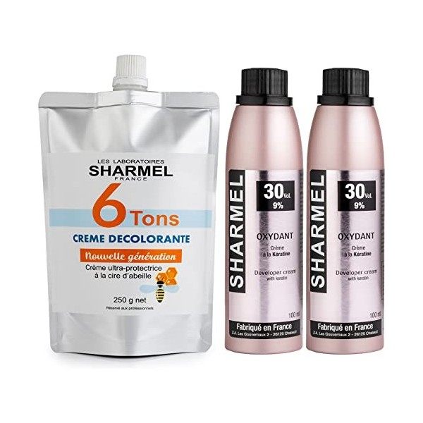 Kit Crème Décolorante 6 TONS - à La Cire dAbeille -Ultra Protectrice - Qualité Professionelle - 250g