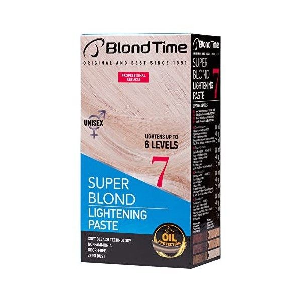 Blond Time | Pâte Décolorante, éclaircit jusquà 6 tons | Nuance Naturelle | Décolore sans abîmer les cheveux | Hydrate, Pren