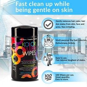 FRAMAR Kolor Killer Wipes - Dissolvant de Teinture pour Les Cheveux, dissolvant de Couleur pour Les Cheveux - lingettes Distr