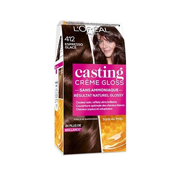 LOréal Paris Casting Crème Gloss Coloration Ton sur Ton pour Cheveux - Sans Ammoniaque - Expresso Glacé 412 