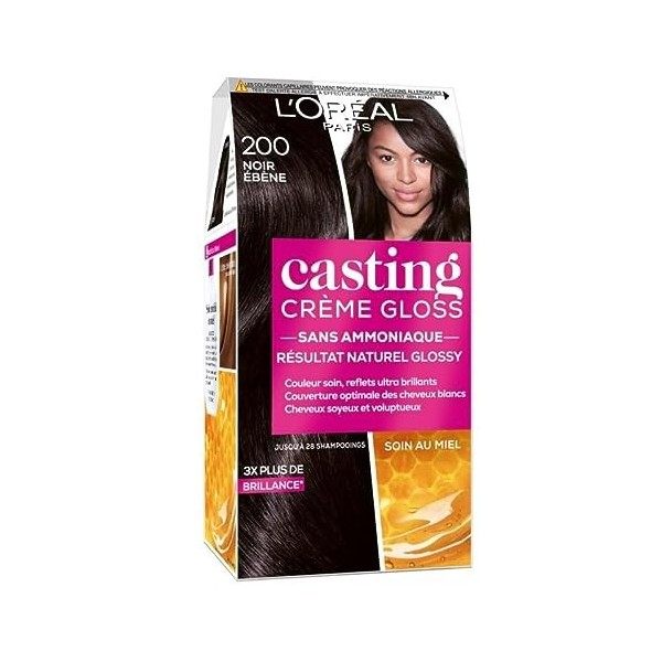 Casting Crème Gloss Coloration 200 Noir Ébène - Couleur brillante et intense pour vos cheveux - Lot De 2