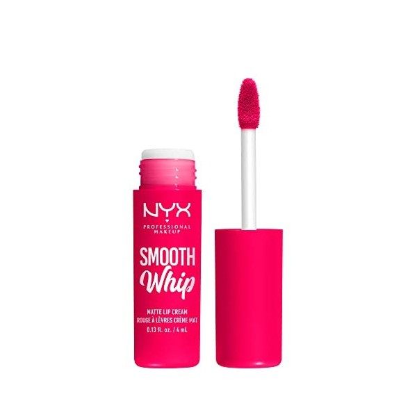 NYX PROFESSIONAL MAKEUP Rouge à Lèvres Crème Mat, Couleur Vive, Texture Crème Fouettée, Formule Vegan, Smooth Whip, Teinte : 