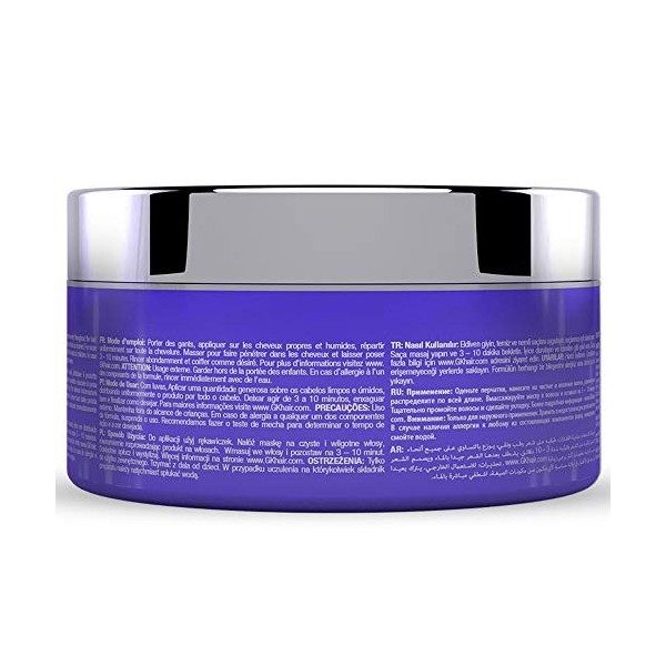 GKhair Ultra Blond Bombshell cheveux 200 g Masque Coloration Masque Hydratant Violet Semi Permanent Hair Color Pigments