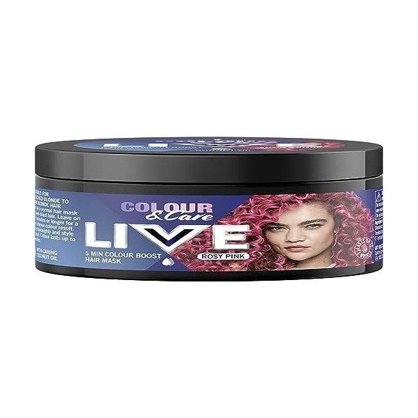 Schwarzkopf LIVE Colour & Care Masque capillaire 5 minutes avec booster de couleur temporaire Durée jusquà 6 lavages Rose 15