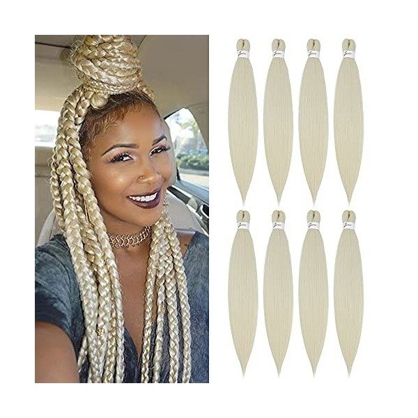 X-Tress Rajout Cheveux Tresse 8pcs Box Braids Meches 60cm Longue Super Doux Tressages Synthétiques 2 Tone Couleurs Vanille Br