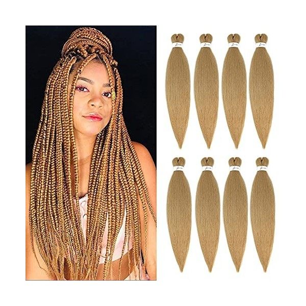 X-Tress Rajout Cheveux Tresse 8pcs Box Braids Meches 60cm Longue Super Doux Tressages Synthétiques 2 Tone Couleurs Vanille Br