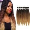 WIGENIUS Extensions de Cheveux tressés pré-étirés 66cm Lot de 6 professionnelles en Fiber synthétique Tresses de crochet Yaki