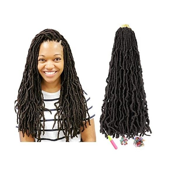 ShowJarlly 7 paquets de nouveaux cheveux au crochet Faux Locs, cheveux de tressage pré-bouclés 18 pouces Extensible New Soft 