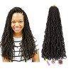 ShowJarlly 7 paquets de nouveaux cheveux au crochet Faux Locs, cheveux de tressage pré-bouclés 18 pouces Extensible New Soft 