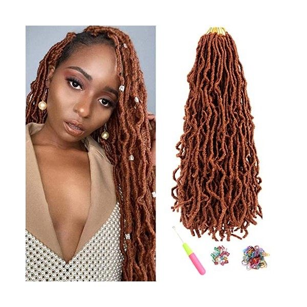 ShowJarlly 7 paquets de nouveaux cheveux au crochet Faux Locs, cheveux de tressage pré-bouclés 18 pouces Extensible New Soft 