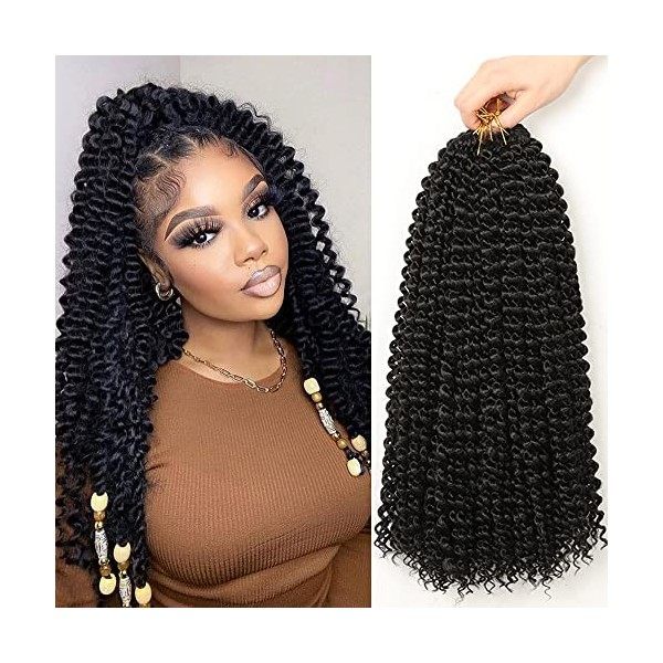 Passion Twist Hair, 7 Packs 36cm Water Wave Crochet Braids Meches for Long Bohemian Hair Tresse ShowJarlly Passion Extensions