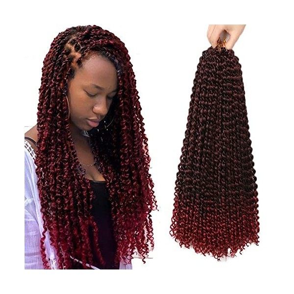 Passion Twist Hair, 7 Packs 36cm Water Wave Crochet Braids Meches for Long Bohemian Hair Tresse ShowJarlly Passion Extensions