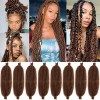 Leeven 16 Pouces Pre Separated Springy Twist Hair for Afro Marley Locs 8 Packs Pre-Fluffed Popping Crochet Hair for Distresse