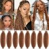 Leeven 16 Pouces Pre Separated Springy Twist Hair for Afro Marley Locs 8 Packs Pre-Fluffed Popping Crochet Hair for Distresse