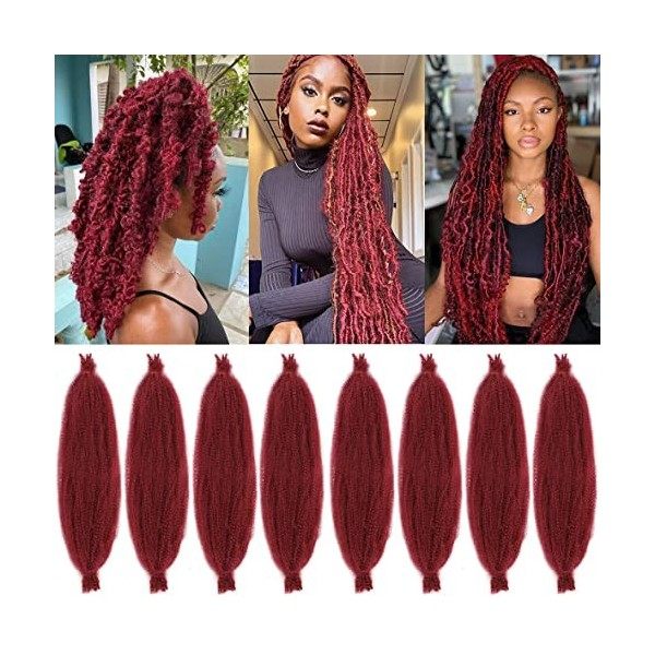 Leeven 16 Pouces Pre Separated Springy Twist Hair for Afro Marley Locs 8 Packs Pre-Fluffed Popping Crochet Hair for Distresse