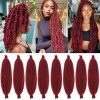 Leeven 16 Pouces Pre Separated Springy Twist Hair for Afro Marley Locs 8 Packs Pre-Fluffed Popping Crochet Hair for Distresse