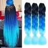 FANWYFYU Kanekalon Meches Tresse Cheveux, 3Paquets 24"Jumbo Braids Meches, Extension de Cheveux de Fibre Synthétique Pour Cro