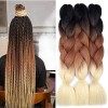 FANWYFYU Kanekalon Meches Tresse Cheveux, 3Paquets 24"Jumbo Braids Meches, Extension de Cheveux de Fibre Synthétique Pour Cro