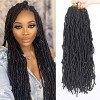 Xtrend 7 Packs 24 Pouces Noir Nu Faux Locs Crochet Tresses Cheveux Synthétiques Pré Boucles Doux Dreadlocks Tressage Cheveux 