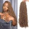 Xtrend 7 Packs 24 Pouces Noir Nu Faux Locs Crochet Tresses Cheveux Synthétiques Pré Boucles Doux Dreadlocks Tressage Cheveux 