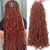 Xtrend 7 Packs 24 Pouces Noir Nu Faux Locs Crochet Tresses Cheveux Synthétiques Pré Boucles Doux Dreadlocks Tressage Cheveux 