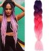 24" Extensions Pour Tresse Jumbo Braid Extension Cheveux au Crochet Tressage synthétique Africaine Lot de 1 Rose 