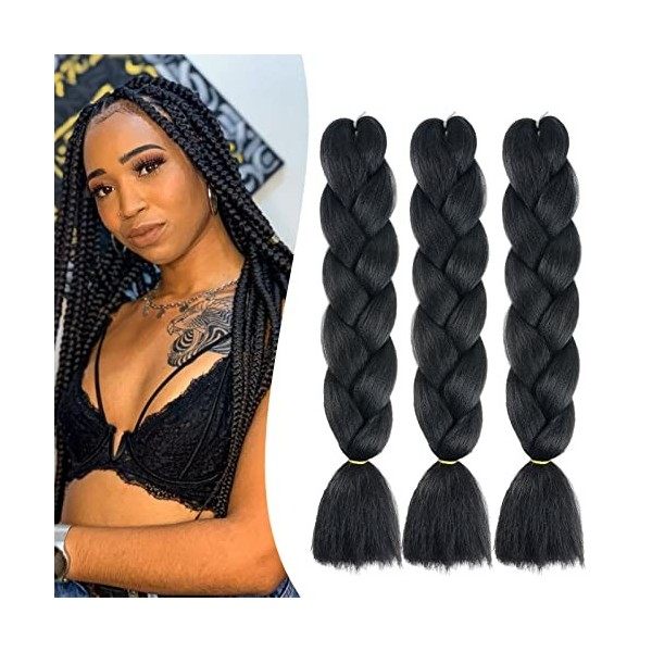 24" Extensions Pour Tresse Jumbo Braid Extension Cheveux au Crochet Tressage synthétique Africaine Lot de 1 Rose 