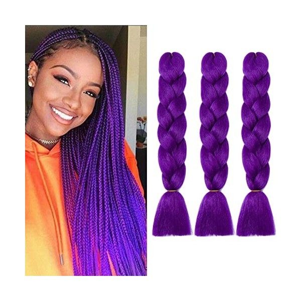 24" Extensions Pour Tresse Jumbo Braid Extension Cheveux au Crochet Tressage synthétique Africaine Lot de 1 Rose 