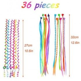 KEYRI 36 Pièces Extension Cheveux Colorés pour Enfants Meches Tresse Cheveux avec Extension à Clip Meches Cheveux Rajout Chev