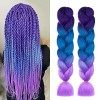 Aomig Rajout Cheveux Tresse, Jumbo Braids Meches, 65cm Extension de Cheveux de Fibre Synthétique pour Crochet Twist Tressage 