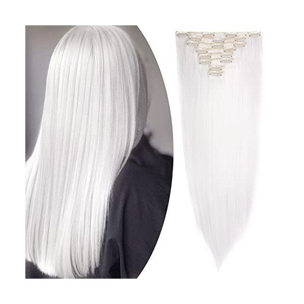 S-noilite - Extension a Clip Cheveux Naturel Clip in Hair Extensions Tête Pleine 8 Bandes 18 Clips 66cm Tout Droit - Blonde d