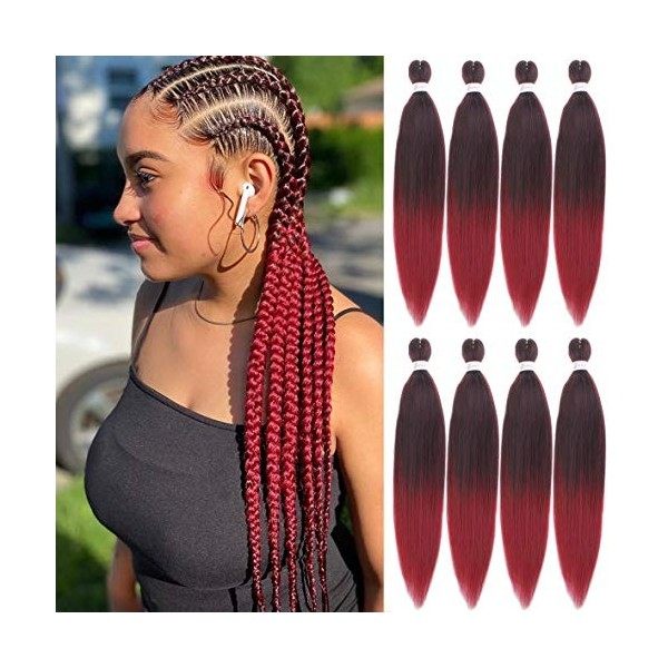 Leeven 8 Packs Pre Stretched Braiding Hair Extension 26 Pouces Yaki Straight Texture Easy Braid Profession Braids for Making 