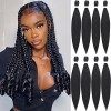 Leeven 8 Packs Pre Stretched Braiding Hair Extension 26 Pouces Yaki Straight Texture Easy Braid Profession Braids for Making 