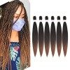 Cheveux tressés pré-étirés Easy Braid Professional Itch Free Synthetic Fiber Crochet Extensions de cheveux Yaki Texture 6 pac