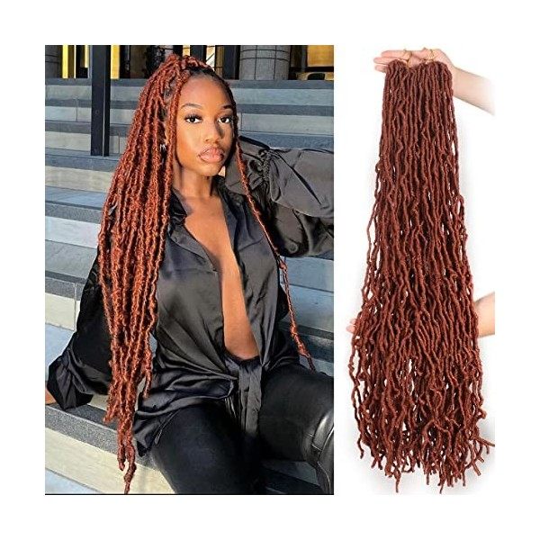 Leeven 30 Inch Soft Locs Crochet Hair for Women Nu Faux Locs Crochet Braids 7 Pack Goddess Faux Locs Crochet Hair Extensions 