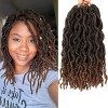 6 Paquets Faux Locs Crochet Braids 12 Pouces Synthétique Soft Locs Extensions De Cheveux Curly Fausse 20 Racines/Pack 1B