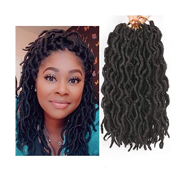 6 Paquets Faux Locs Crochet Braids 12 Pouces Synthétique Soft Locs Extensions De Cheveux Curly Fausse 20 Racines/Pack 1B