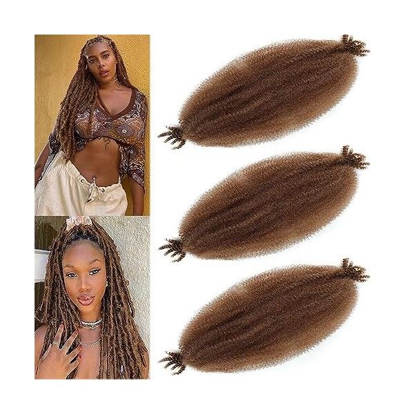 LPARMJIT Springy Afro Twist Hair 16 inch 3 Packs Pré-séparés Kinky Marley Twist Tresses Cheveux Pour Butterfly Locs Doux Pre-