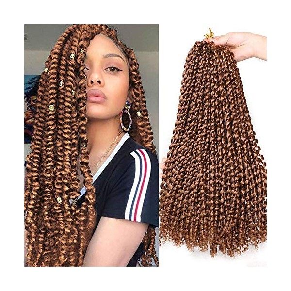 Xtrend 24 pouces Black Passion Twist Hair 7 Packs 18 Brins/Pack Water Wave Bohème Crochet Tresses Cheveux pour Papillon Locs 