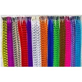 Lot de 52 extensions de cheveux - en plumes synthétiques - 100 perles, une pince et un crochet