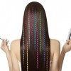 AvoDovA 30 Pcs Extensions Plumes Synthétiques, 40 cm Extensions de cheveux Colorés, Extensions Plumes pour Cheveux avec 100 P