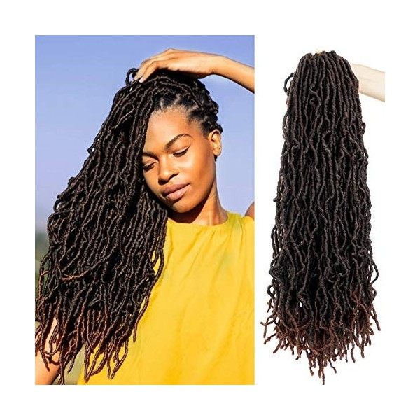 Beyond Beauty,Nu Faux Locs Crochet Hair Pré-bouclés Déesse Locs Soft Dreadlocks Extensions de cheveux synthétiques 6 Packs/Lo