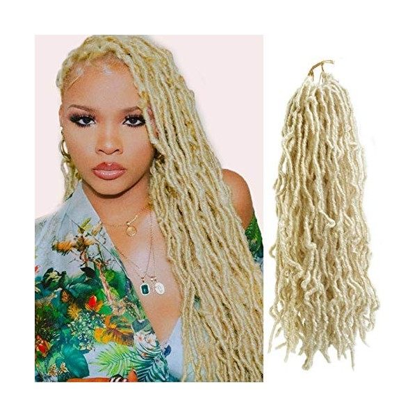 Beyond Beauty,Nu Faux Locs Crochet Hair Pré-bouclés Déesse Locs Soft Dreadlocks Extensions de cheveux synthétiques 6 Packs/Lo