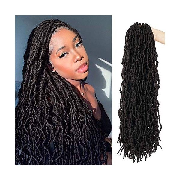 Beyond Beauty,Nu Faux Locs Crochet Hair Pré-bouclés Déesse Locs Soft Dreadlocks Extensions de cheveux synthétiques 6 Packs/Lo