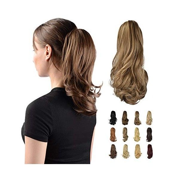 Sofeiyan 33cm Extension de cheval longue pince de queue bouclée dans lextension de cheveux de griffe postiche synthétique d E...