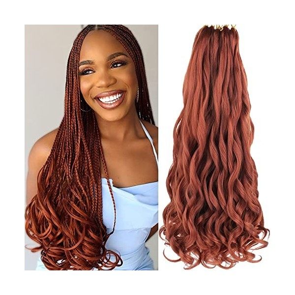 Xtrend 8 Packs Préside-vague Bouncy Braiding Cheveux 30 pouces Tresses bouclées lâches cheveux synthétiques tresse à crochet 